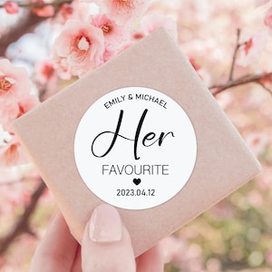 Ses stickers ronds préférés | Stickers cadeaux personnalisés | Sticker personnalisé pour sac de friandises | Sticker favori pour elle et lui