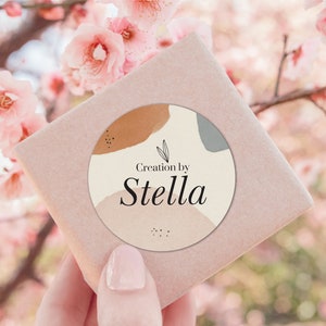 Stickers logo ronds personnalisés - Étiquettes de marque commerciale personnalisées de 1,5 po. pour emballage, petites boutiques, remerciements, scellés de produit, articles de fête
