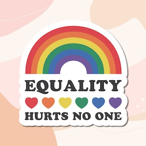 Autocollant en vinyle LGBT Queer Pride | Stickers plastifiés imperméables pour ordinateur portable | Autocollants pour bouteilles d'eau | Stickers citations arc-en-ciel découpés | Mois de la fierté