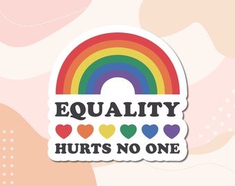 LGBT Queer Pride vinyl sticker | Laminated waterproof Laptop stickers | Water bottle stickers | Die cut rainbow quote stickers | Pride month
