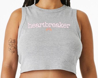 heartbreaker, heartbroken, heart breaker, broken, emoji hands - Bella Canvas Micro Rib Muscle Crop Tank