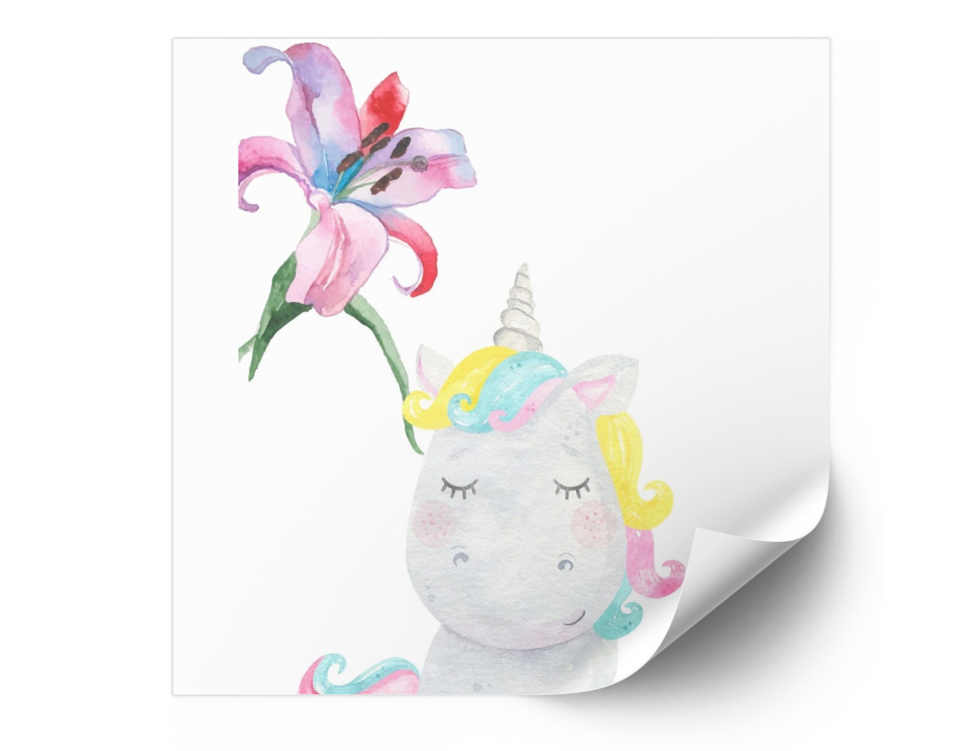 Unicorn Nursery Wall Print, Printable Watercolor Unicorn, Unicorn Wall ...