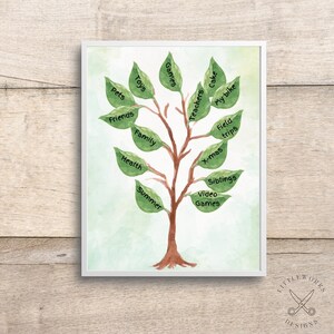Afdrukbare dankbaarheidsboomambacht voor kinderen / DIY Kids Craft / afdrukbare dankbare boom