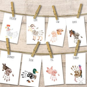 Farm Animal Handprint Art/ DIY Handprint Art/ Classroom Animal Art