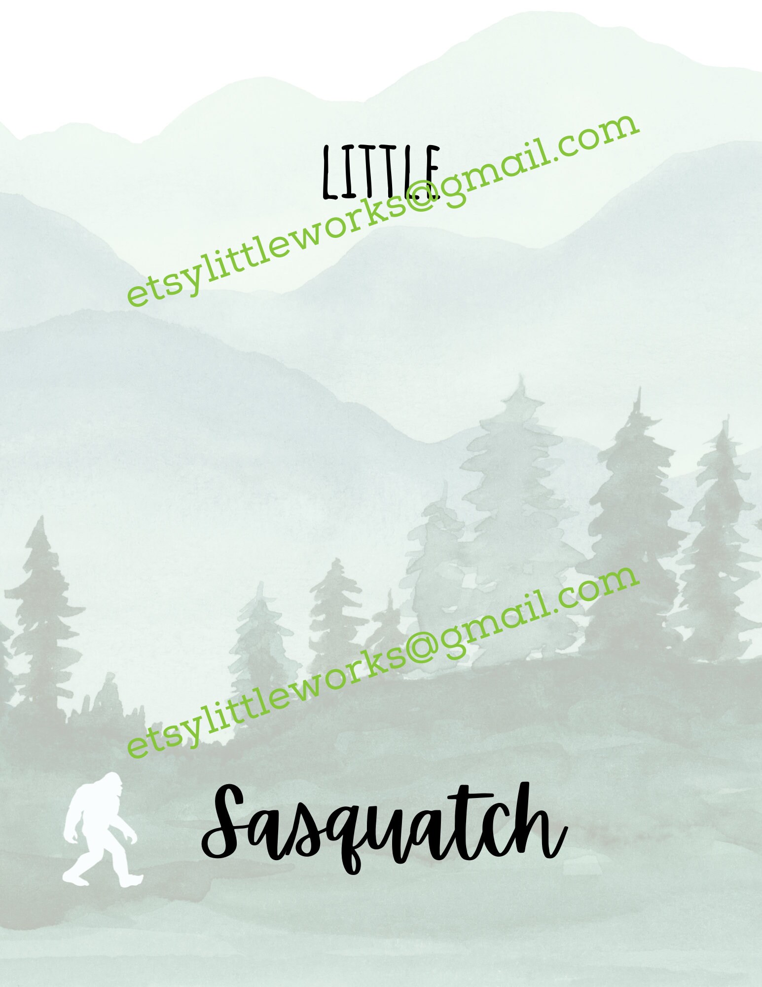 Sasquatch Footprint Art: Personalized Bigfoot Craft (digital