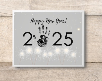 Editable New Year's Handprint Art/ New Year Handprint/ Preschool Printable/ Handprint Art