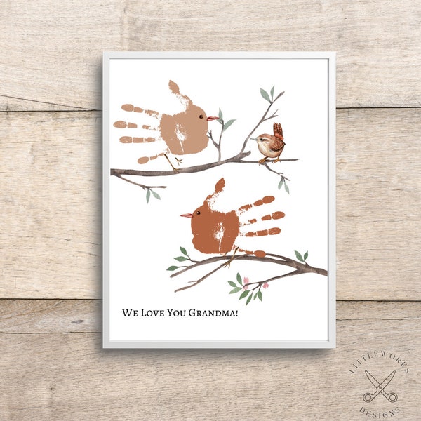 Editable Bird Handprint Art / DIY Kids Craft/ DIY Gift From Kids/ Personalized Gifts