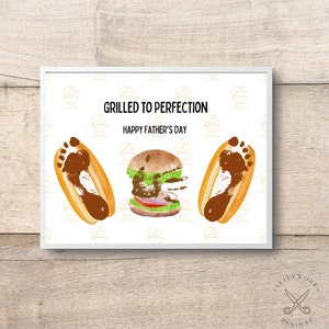 Carte à griller empreinte de main modifiable/fête des pères/empreinte de main de bébé/empreinte de pas de bébé/cadeau bricolage d'un enfant