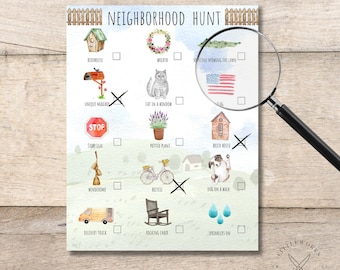 Neighborhood Scavenger Hunt: Kids Summer Game (Digital Download)