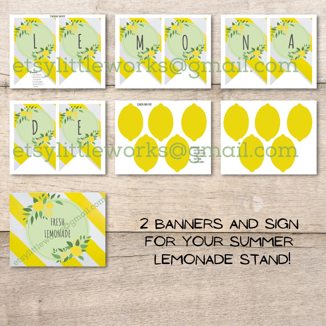 Lemonade Stand Decor/ Lemonade Banner/ Summer Banner/ Lemonade Etsy