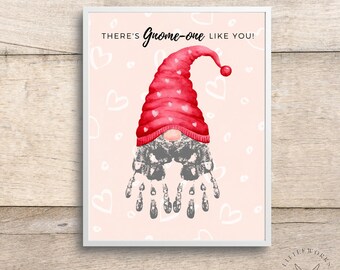 Editable Handprint Gnome Card/ Valentine's Day Card/ Baby Handprints/ DIY Gift From Kid