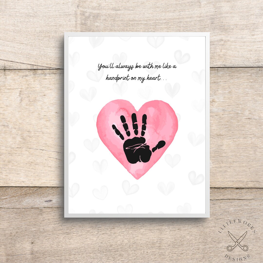 Editable Handprint Heart Card/ Baby Handprints/ DIY Gift From Kid - Etsy