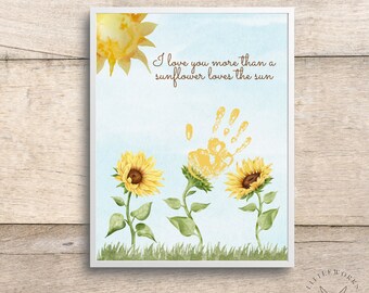 Sunflower Handprint Art, DIY Keepsake Gift (Digital Download)