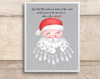 サンタの手形アート：クリスマスの幼稚園向け工作（デジタル