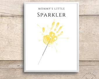 New Year Sparkler Handprint Art, Keepsake Craft (Digital Download)