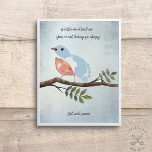 Art empreinte de rétablissement modifiable/carte de rétablissement/empreintes de pas de bébé/cadeau bricolage d'un enfant
