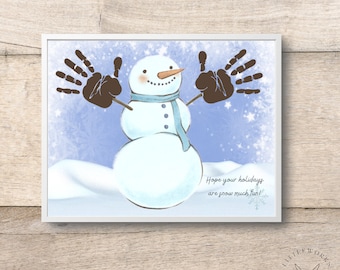 Snowman Handprint Art: Toddler Winter Craft (Digital Download)