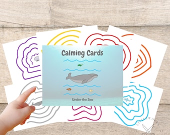 Sea Creature Finger Tracing Calming Cards (Printable)