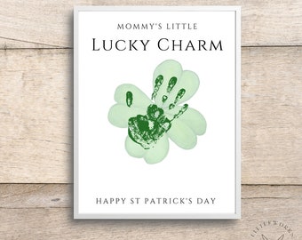 Editable Printable St Patrick's Day Lucky Charm Handprint Art/ Preschool Craft/Baby Gifts