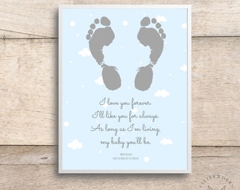 Editable Baby Footprint Art: Infant Keepsake Gift (Digital Download)