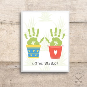 Editable Aloe Vera Handprint Art/ Baby Handprints/ Gifts From Kid