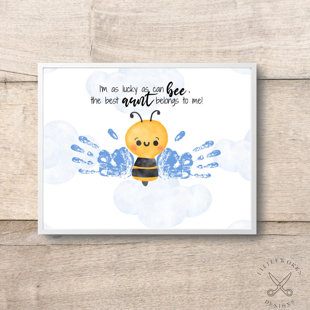 Bee Handprint Art Handprint Craft Gift for Aunt Handprint Art - Etsy