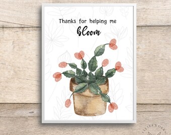 Editable Cactus Fingerprint Craft/ Printable Craft/ Painting Baby Hand/ Succulent Handprint Art
