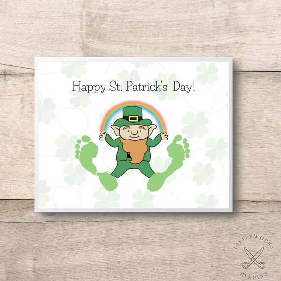 St. Patrick's Day Footprint Leprechaun Craft: DIY Kid's Art (Digital Download)
