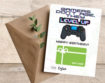 Porte-cartes d'anniversaire modifiable pour joueur (imprimable)