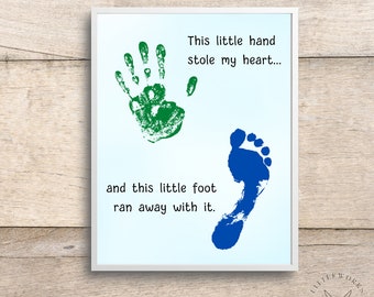 Editable Baby Handprint Art: Keepsake Gift (Digital Download)
