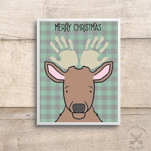 Reindeer Handprint Christmas Craft: Preschool Activity (Digital Download)