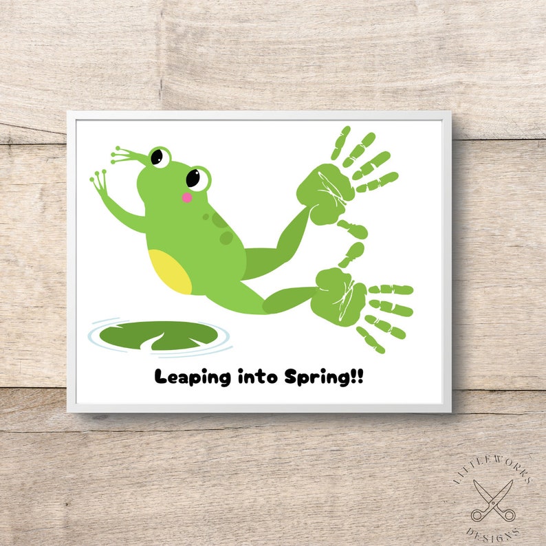 Editable Spring Frog Handprint Craft: DIY Kid Gift (digital Download ...