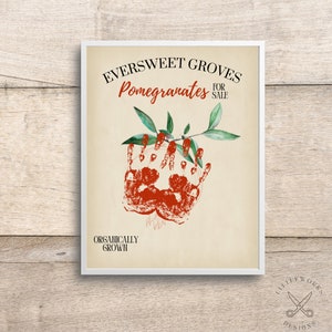 Pomegranate Handprint Art/ Handprint Craft/ Farmer's Market Craft/ Handprint Art