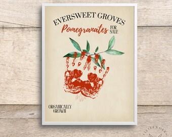 Pomegranate Handprint Art: Farmer's Market Craft (Digital Download)