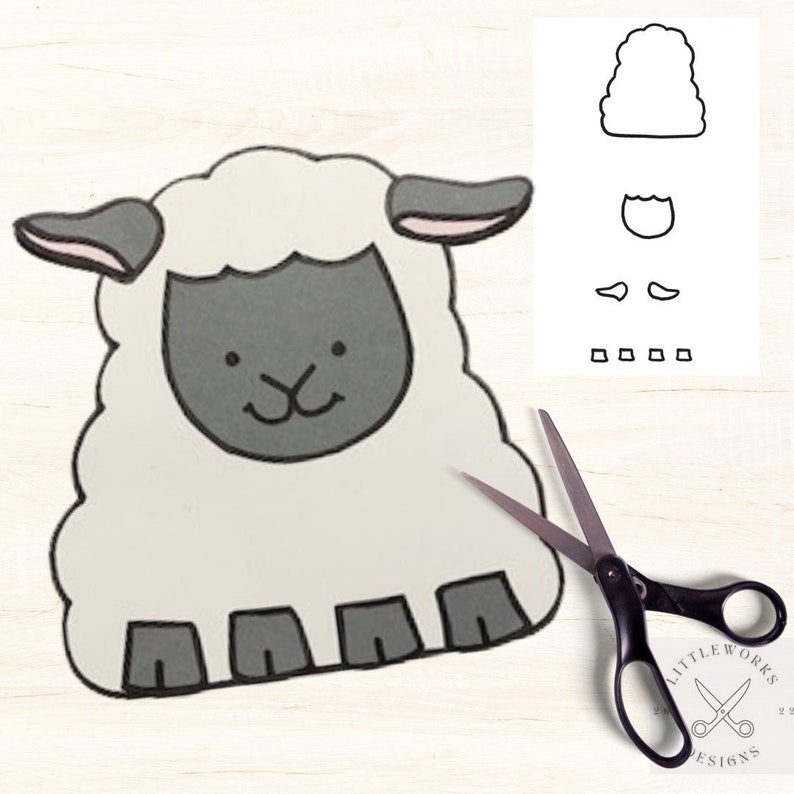 Craft a Lamb Template/ Cut Out Template/ Easter Craft/ Kid Etsy