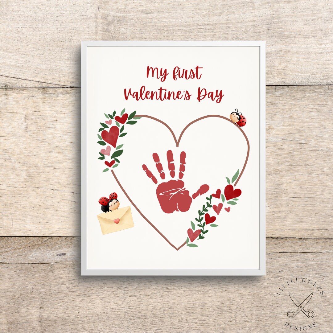 Editable Valentine's Day Card/ Handprint Heart/ Baby Handprints/ Gifts ...