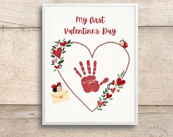 Editable Valentine's Day Card/ Handprint Heart/ Baby Handprints/ Gifts From Kid