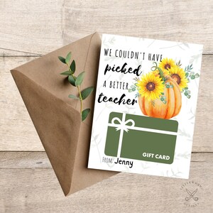 Editable Teacher Appreciation Gift Card Holder (Printable)