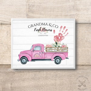 Grandma Handprint Art: DIY Truck Flower Gift (Digital Download)