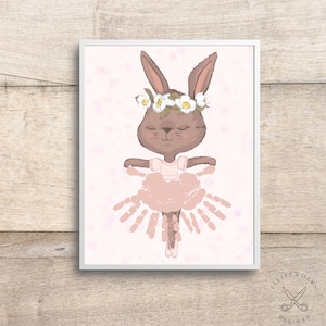 Art éditable de l'empreinte de main ballerine / carte d'empreinte de main / artisanat préscolaire / artisanat pour enfants à faire soi-même / art de l'empreinte de main
