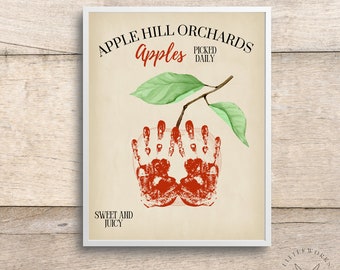 Apple Handprint Art: Farmer's Market Craft (Digital Download)