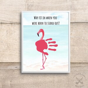 Editable Flamingo Handprint Art: Summer Craft (Digital Download)