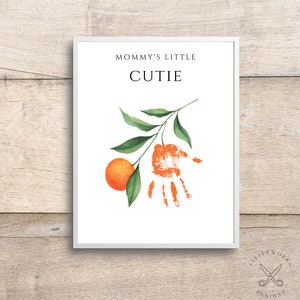 Editable Orange Cutie Handprint Art/ Little Cutie Theme/ Orange Handprint Art/ DIY Gift From Kid