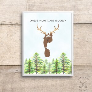 Editable Gift for Dad/ Baby Footprint/ Footprint Hunting Craft/ Gift From Kid