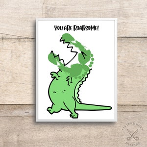 Editable Dinosaur Footprint Art/ Footprint Card/ Baby Footprint/ Footprint Art/ DIY Gift From Kids