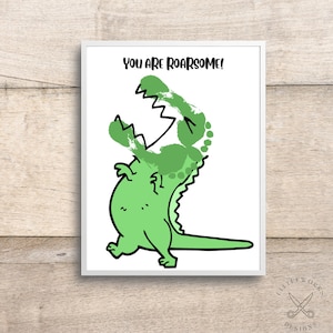 Bearbeitbarer Dinosaurier Fußabdruck / Fußabdruckkarte / Baby-Fußabdruck / Fußabdruckkunst / DIY Geschenk von Kindern
