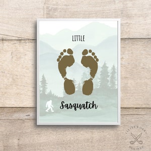 Bearbeitbare Sasquatch Footprint Art / Big Foot Footprint Craft / Fußabdruckkarte / Fußabdruckkunst / Personalisierte Geschenke