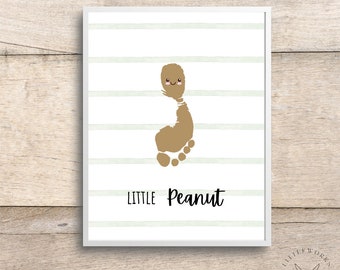 Editable Peanut Footprint Art: Keepsake Toddler Craft (Digital Download)