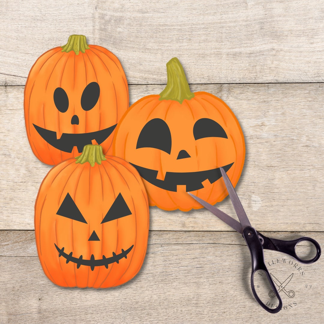 Halloween Jack O Lantern Paper Craft: Mix & Match Pumpkin Faces ...