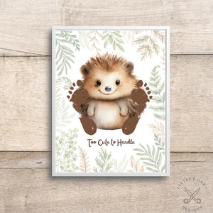 Bearbeitbarer Igel-Fußabdruck / Igel-Fußabdruck-Kunst / Baby-Fußabdruck-Handwerk / DIY-Geschenk vom Kind